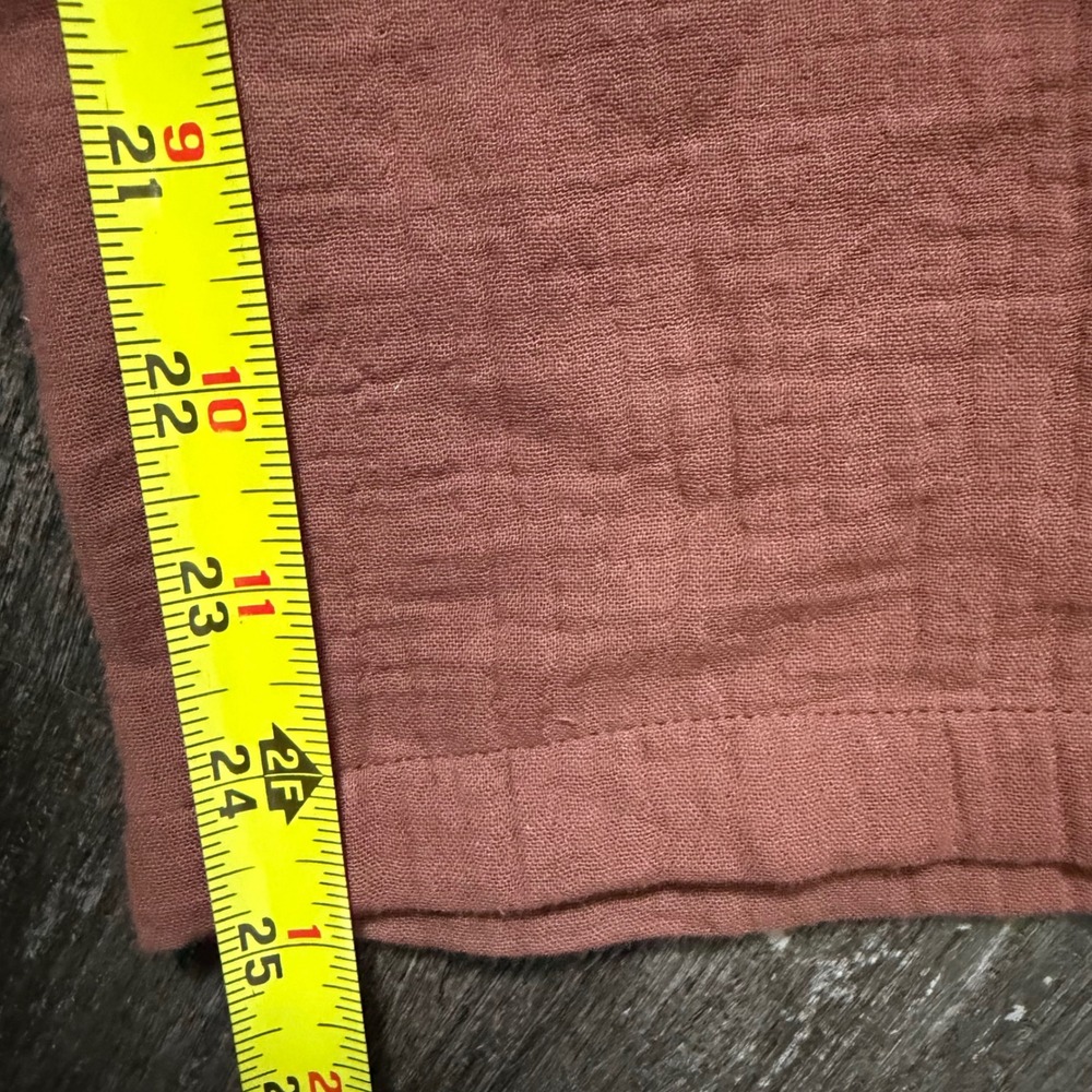 UpWest Wide Leg Pants Women S Terracotta Organic Cotton Gauze Smocked Waist - Picture 2 of 7